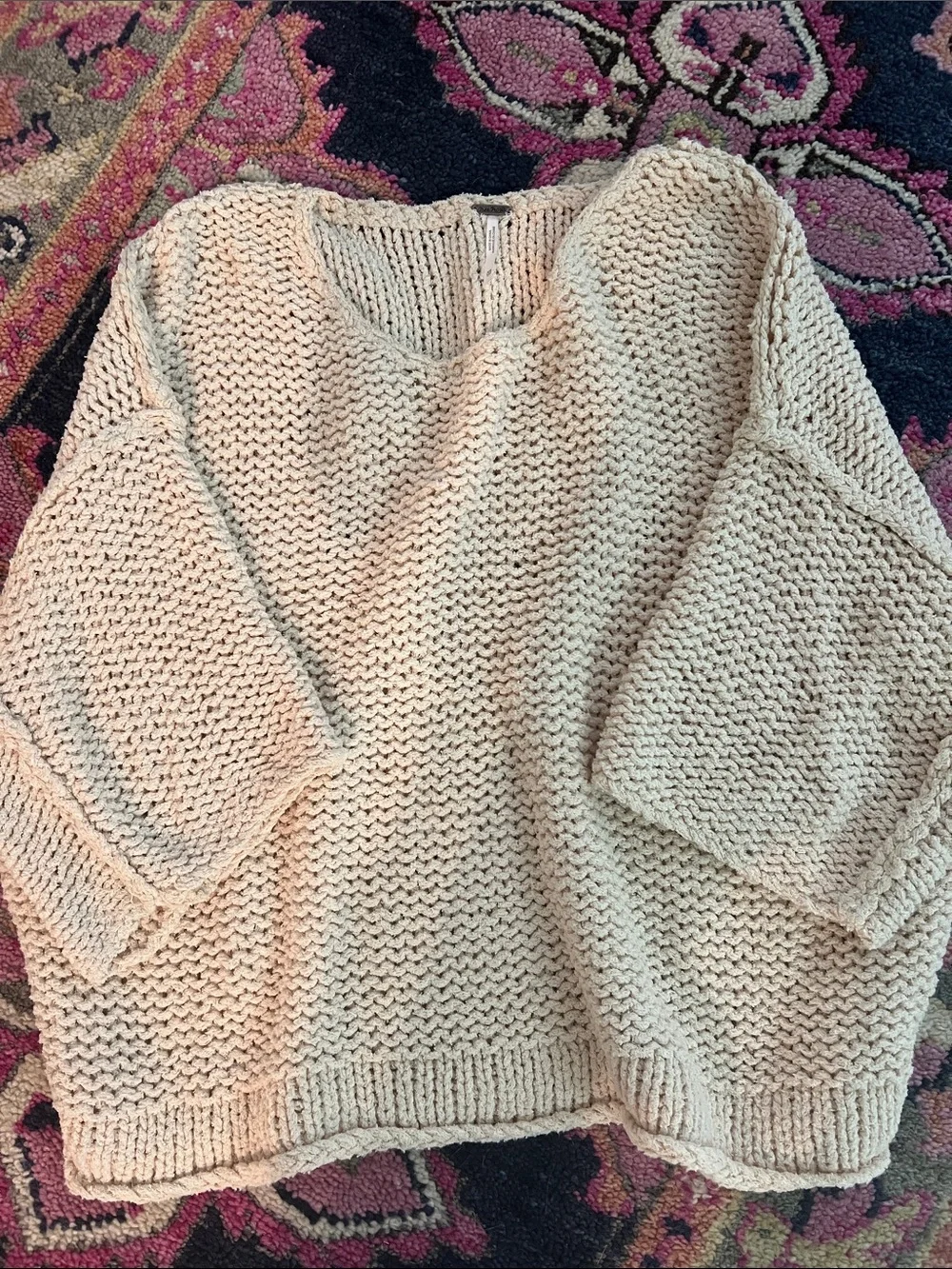 Free People Chunky Knit Ivory Sweater